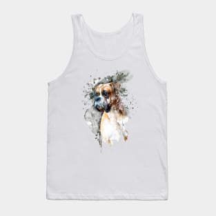 Boxer Dog Watercolor Portrait Tank Top